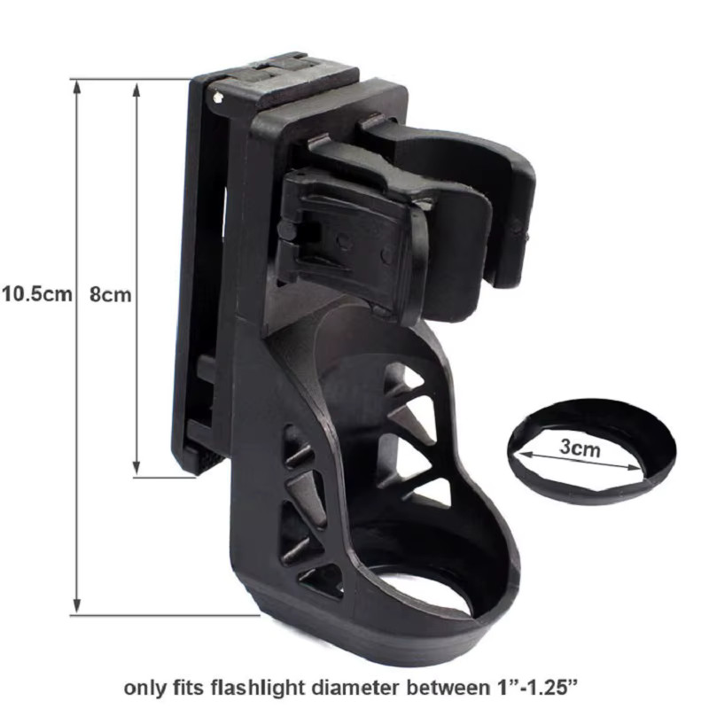 Tactical Flashlight Holster with Lever Side Lock System set General