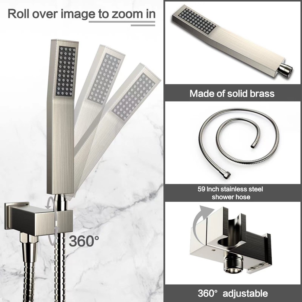 Rain Shower System 12 Inches Shower Head with Handheld Combo Set for Bathroom...