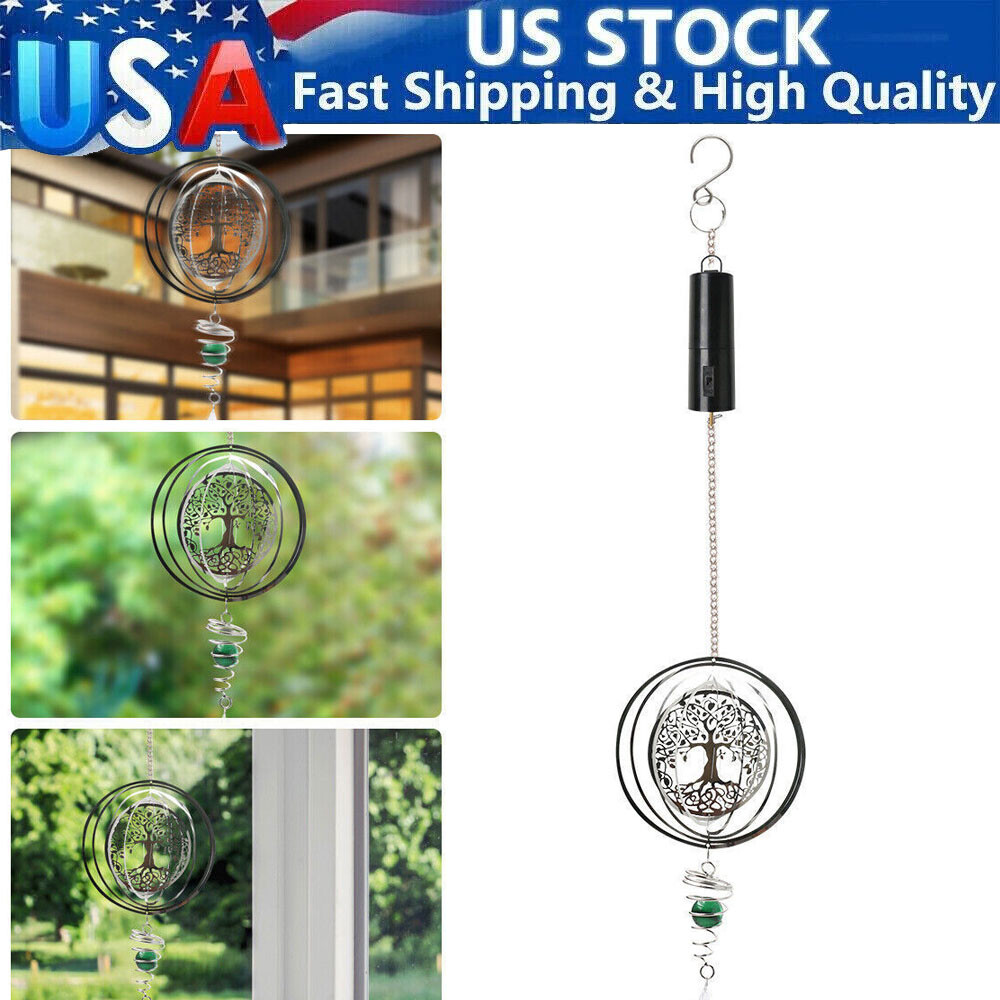 3D collapsible Rotating Wind Tree Hanging Wind Spinner Automatic Rotating Decor