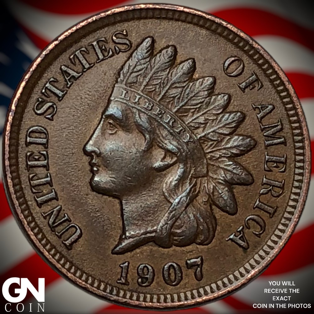 1907 Indian Head Cent Penny X1198