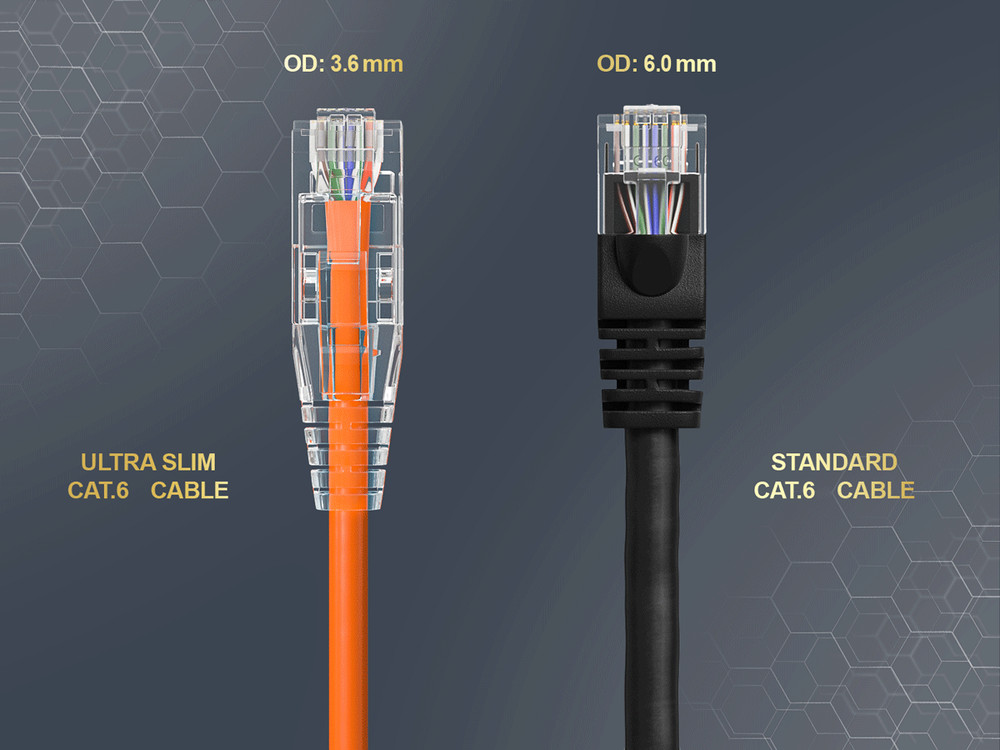 14ft Slim Cat6 28AWG UTP Ethernet Network Patch Cable Snagless, Orange