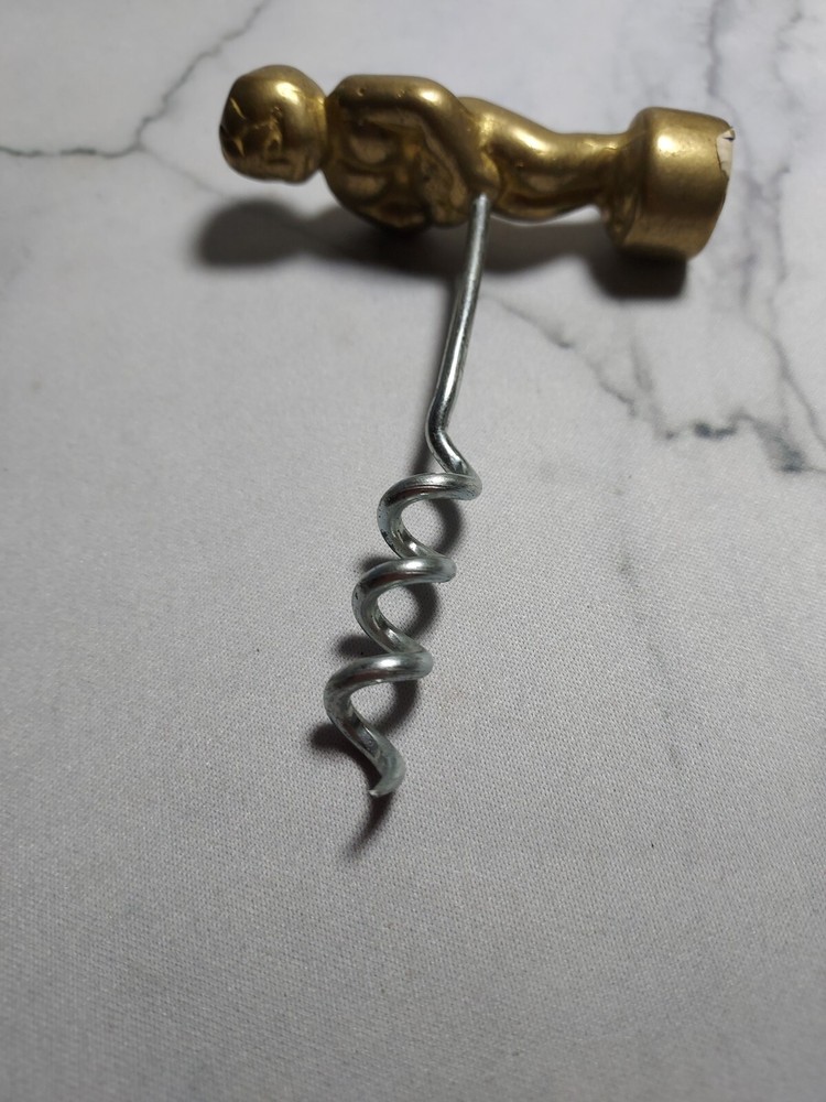 Brass Nude Naughty Boy Corkscrew Wine Bottle Opener Risque Barware Tools