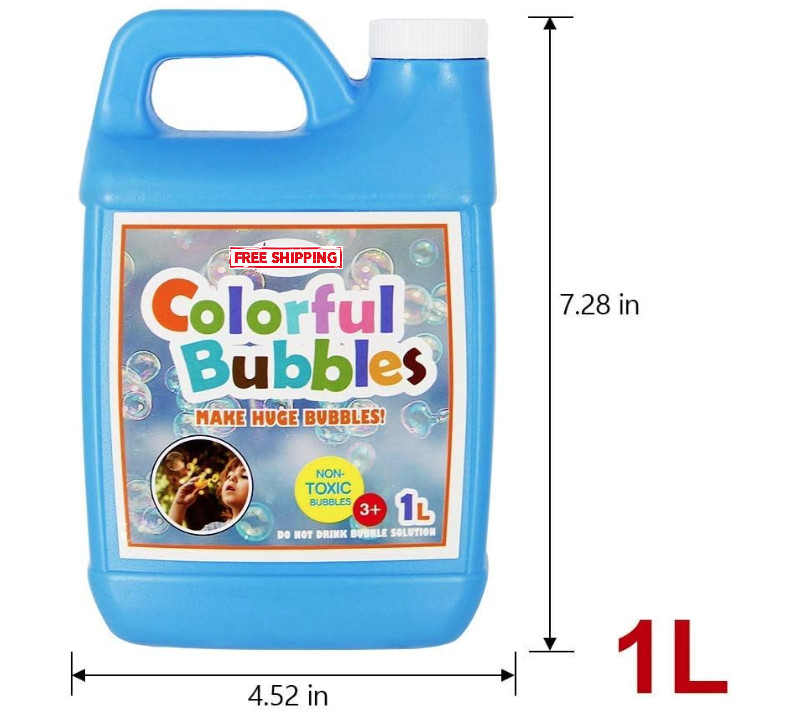 Concentrated Bubble Solution, 1 L/ 33.8 OZ Refill for Bubble Machines