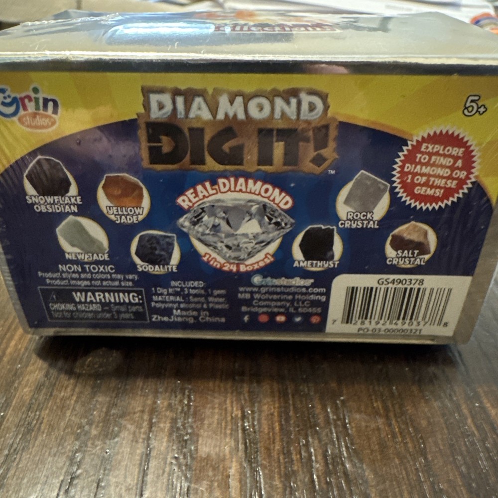 Grin Dig It Science Toy Gold & Diamond 2 Boxes