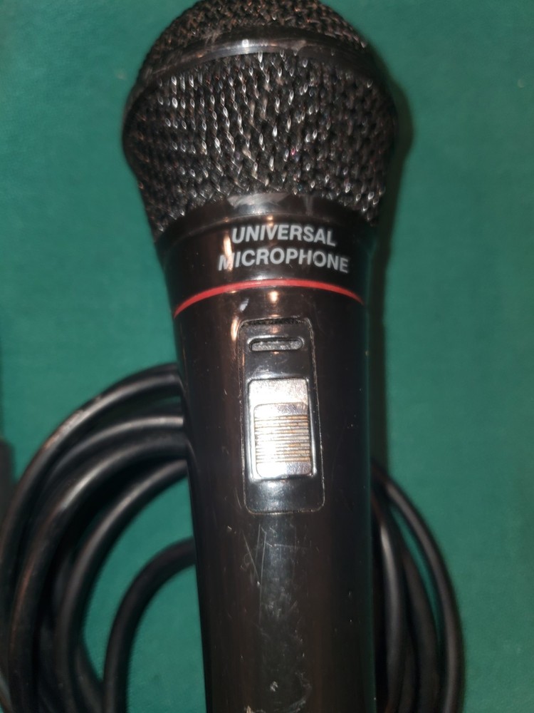 Universal Wired Microphone w/ On/Off Switch & Cable – Black