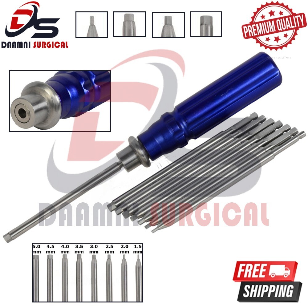 Orthopedic Bone Screwdriver Quick Coupling Handle Full Set Veterinary Instrument