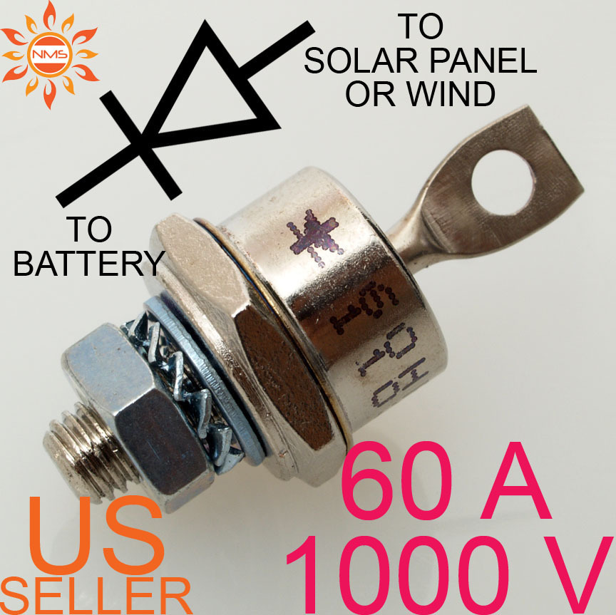 60A 1000V BLOCKING DIODE WIND GENERATOR SOLAR PANEL 60 AMP PANELS TURBINE STUD A