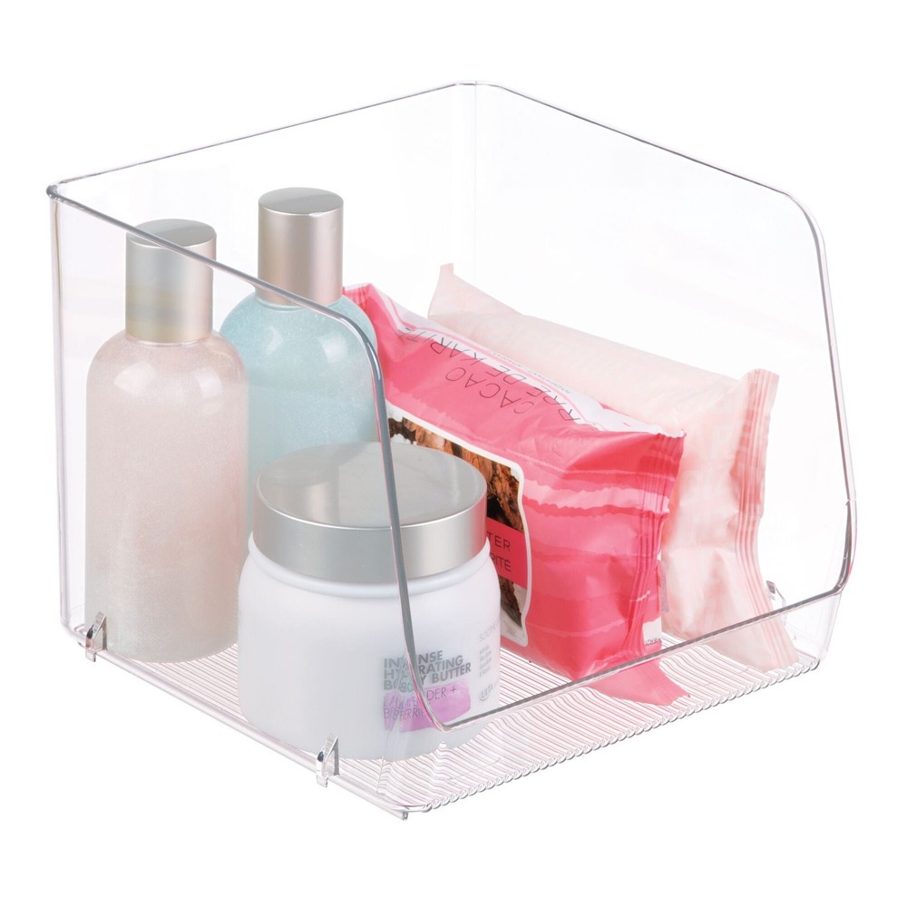 Open-Front Stackable Bathroom Cabinet Organizer Clear