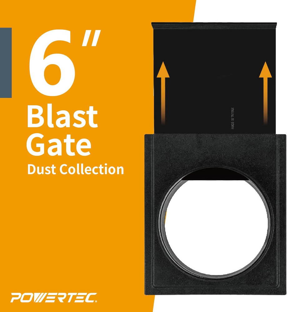 70279 Dust Collection Blast Gate, 6 Inches ABS Plastic - 1 Pack