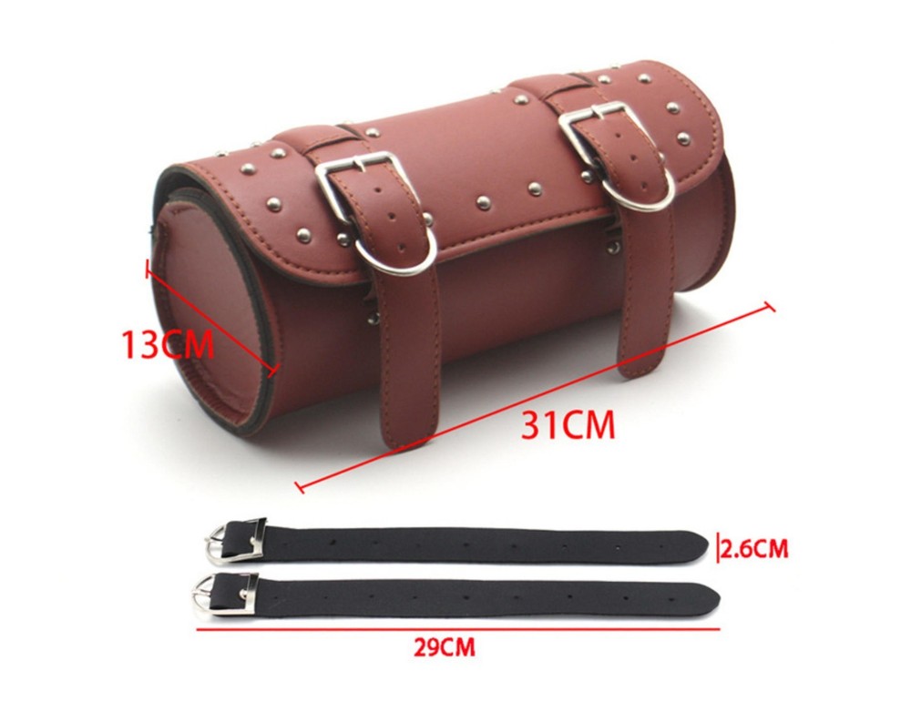 Motorcycle Front Fork Tool Bag PU Leather Handlebar Pouch Storage Saddle Bag Hot