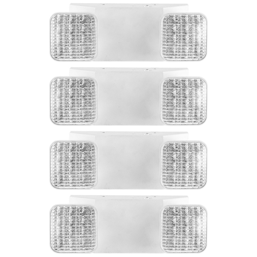 4 pack LED Emergency Lights , Exit Sign Light Adjustable Dual Head Battery Back
