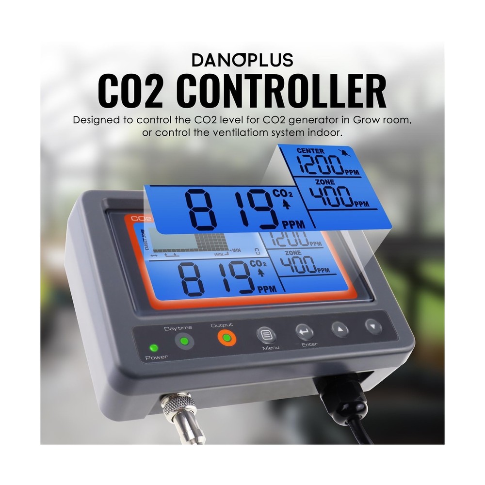 CO2 Controller Carbon Dioxide Controller CO2 Meter Monitor Day and Night Rela...