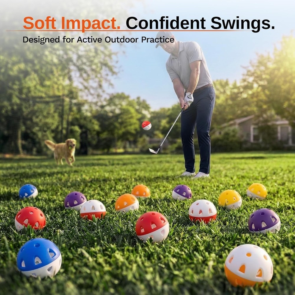 Wear-Resistant Practice Golf Balls (20 Pack), High Visibility for Easy Tracking,