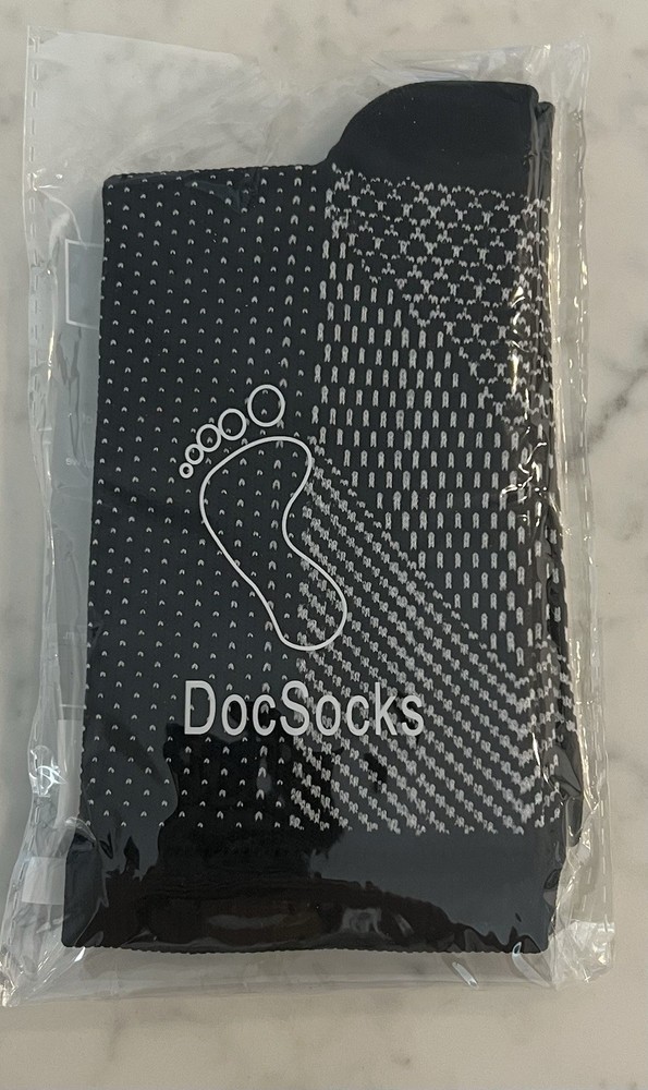 New Original DocSocks One Pair Unisex Black Compression Toeless Ankle Socks