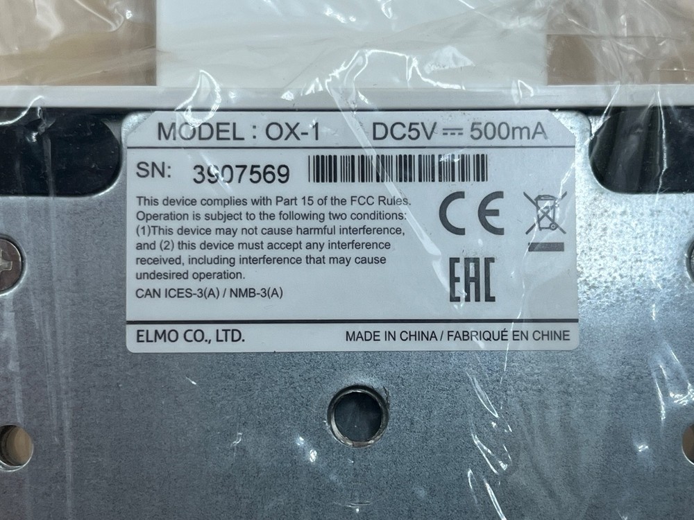 Elmo OX-1 1433 Visualiser 1080p Full HD Document Camera