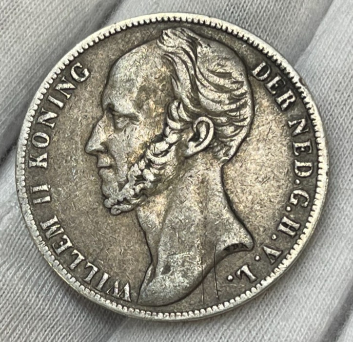 1848 Netherlands One Gulden Silver Coin