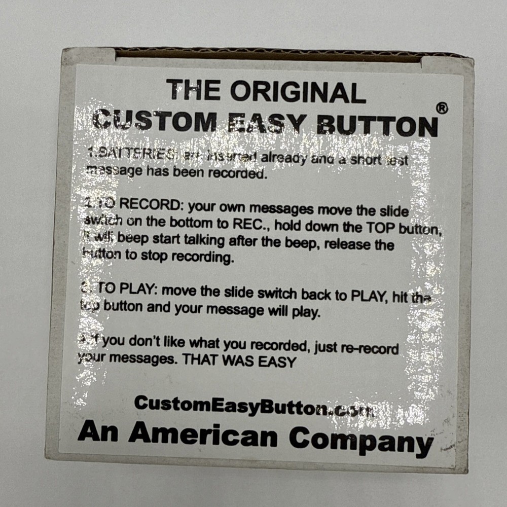 Blue Essential Button Records 30 Second Message Custom Easy Button