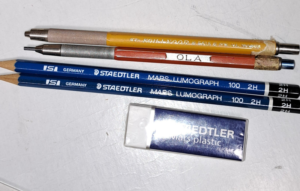 Drafting Tools Lot Adjustable Triangle Compass Templates Pencils engineer-VTG