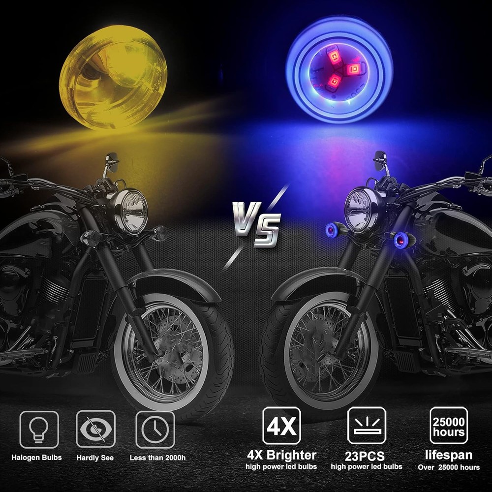 Sequential Turn Signals Light LED Switchback Flowing Motorcycle Blinkers