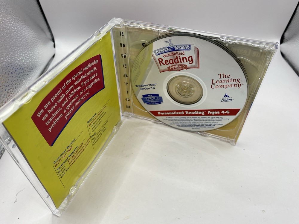 Reader Rabbit Personalized Kindergarten Personalized Reading Ages 4-6 Cd Rom Set