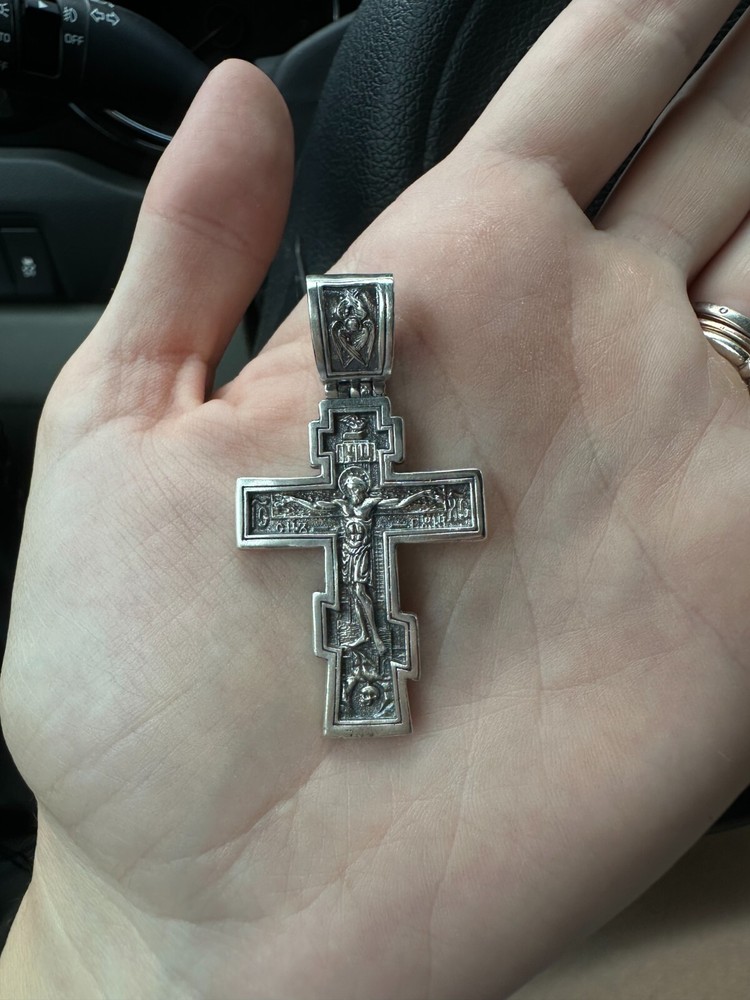 BIG Authentic Orthodox Solid Silver 925 Cross Jesus Crucifix