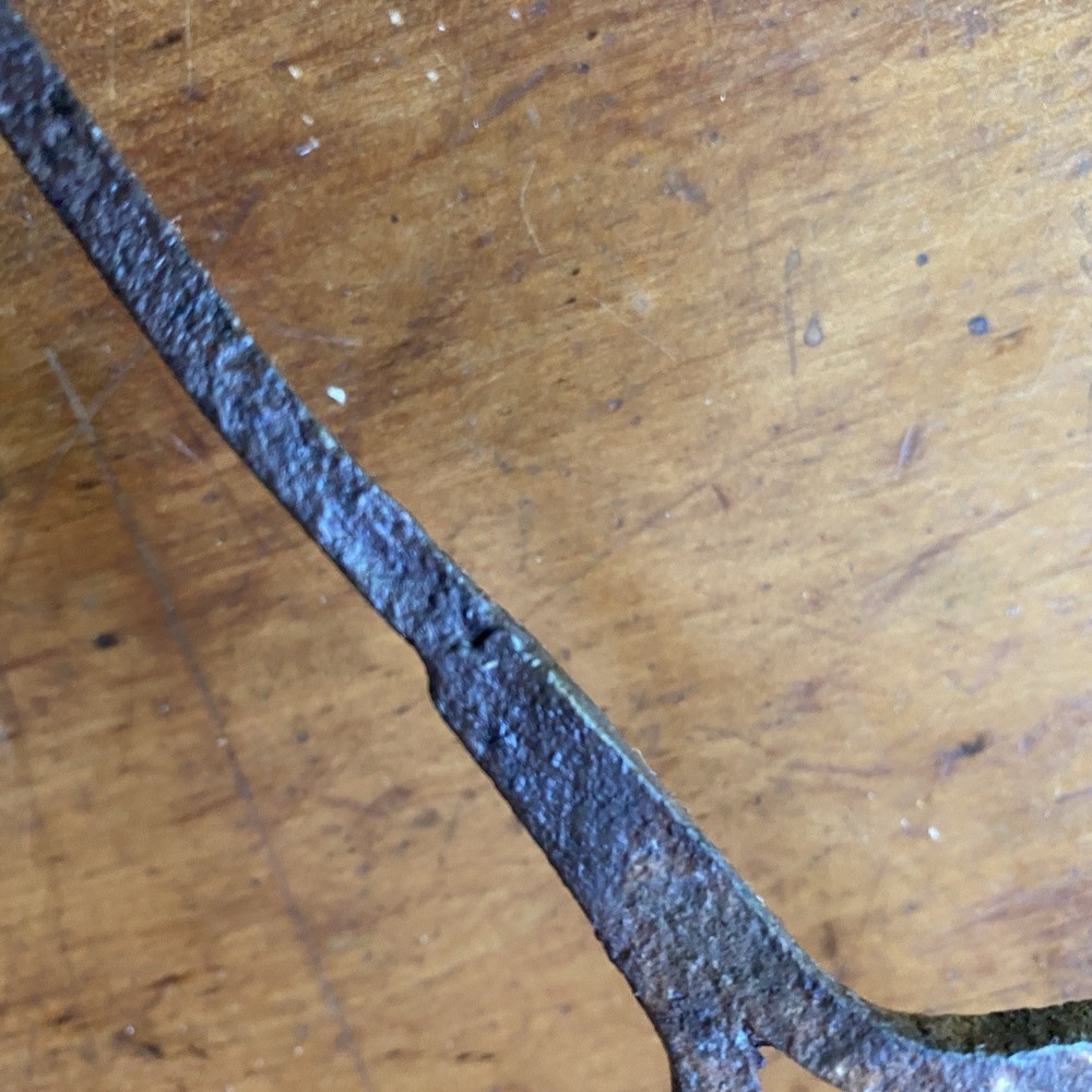 Vintage Wrought Iron Fireplace Poker Hook Tool, 32.25", Primitive, Rustic