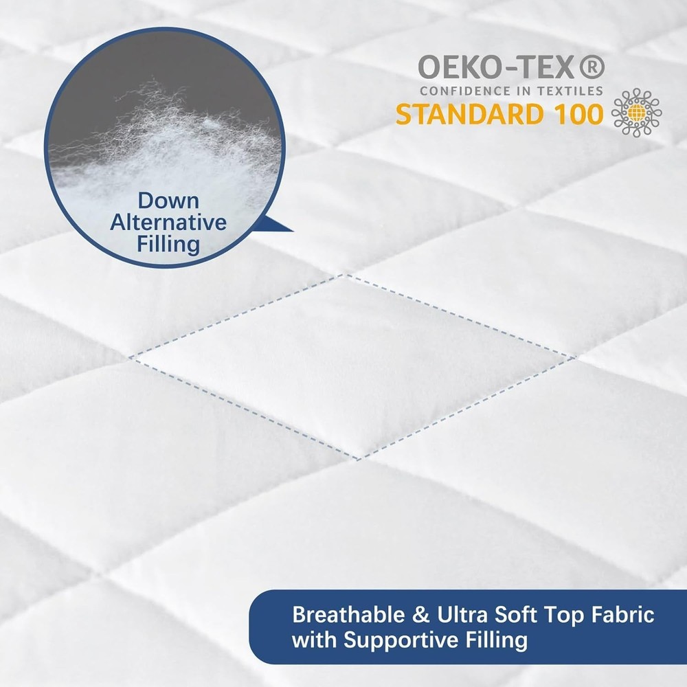 Waterproof Split Top King Mattress Pad Protector for Adjustable Bed (34" Split)