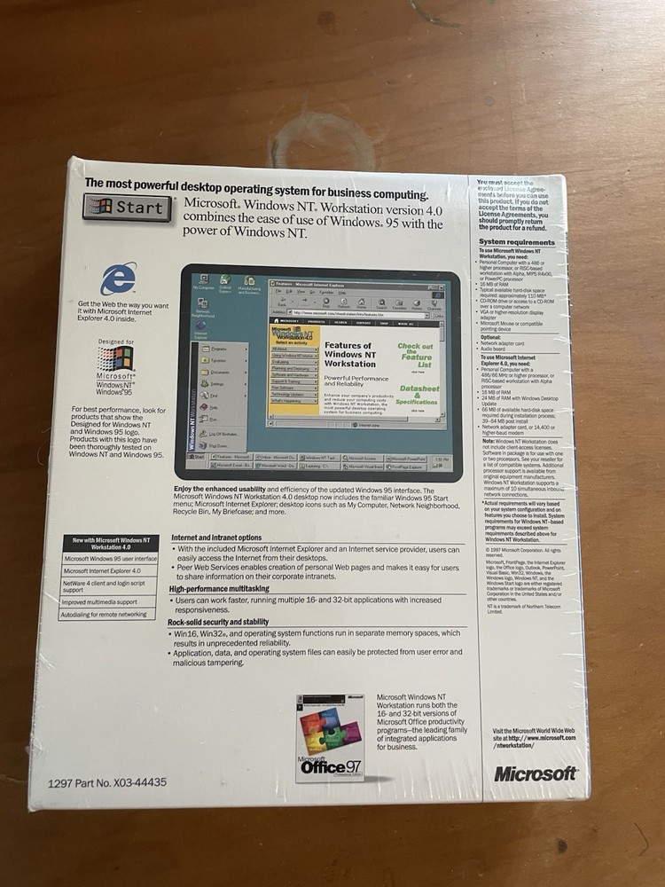 Microsoft Windows NT Workstation 4.0 CD Sealed Box