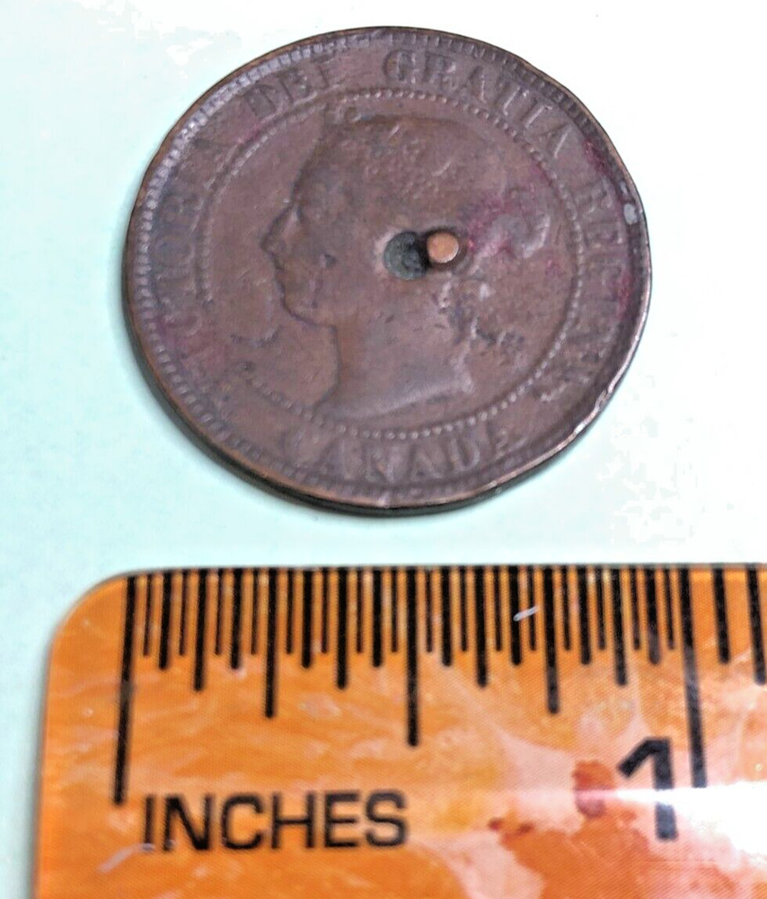1897 Canada Large Cent * Holed * Queen Victoria
