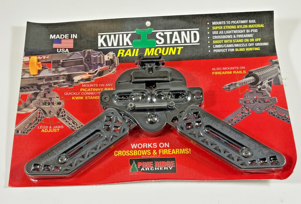 Pine Ridge Kwik Stand Rail Mount Crossbow AR Support Black