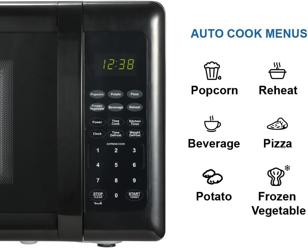 MW7302B Compact Countertop Microwave Oven with Touch Control, LED Display, 700W,