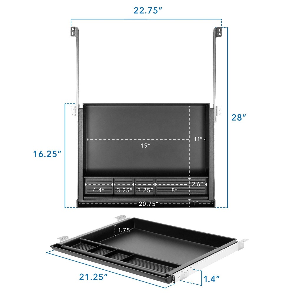 Mount-It! Large Under Desk Pencil Drawer | Storage