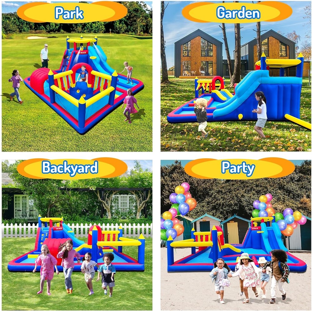 Water Slide Bounce House 15x15FT