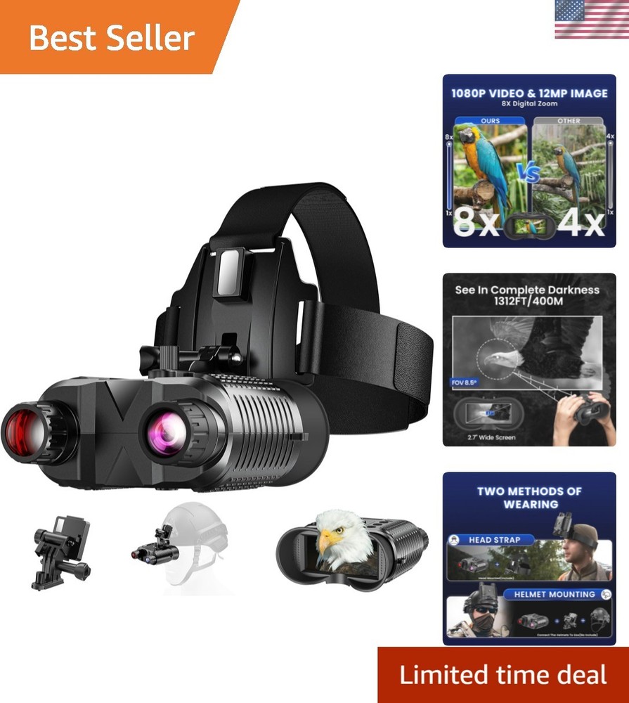 Tactical Night Vision Goggles - 1312FT Range with Adjustable Brightness Settings