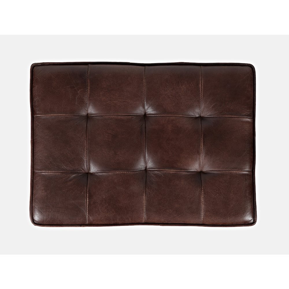 Global Archive Distressed Genuine Leather Ottoman Stool