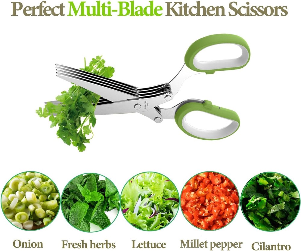 2025 Upgraded Herb Scissors, Effortless Herb Shears Cutter Tool with Sharp Stain