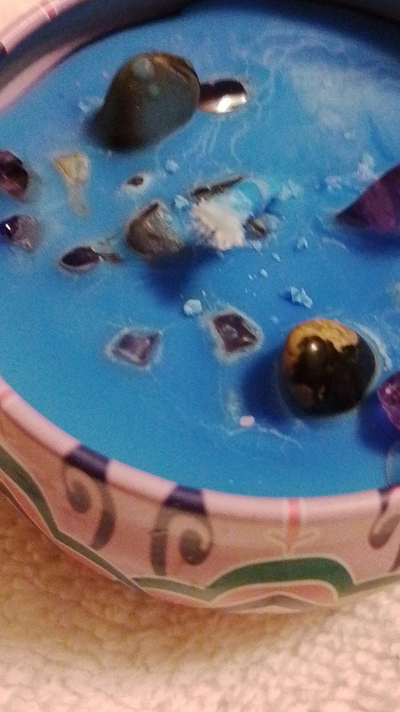 Blue Soy Crystal Candle