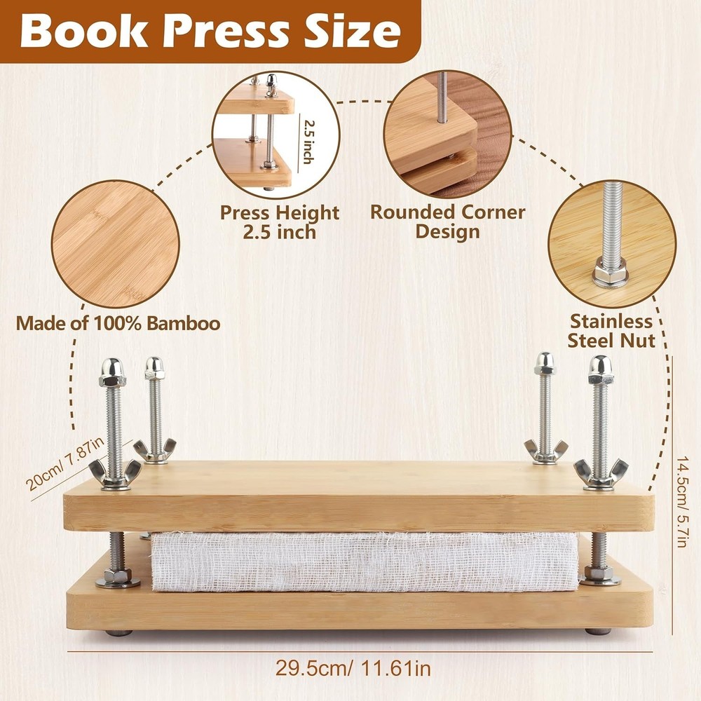 Versatile Book Binding Kit with Press & Materials for Addictive Journal Making