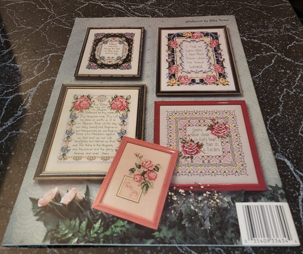 DL15 ASN 1093, CROSS STITCH SENTIMENTS PATTERN LEAFLET - 8 DESIGNS