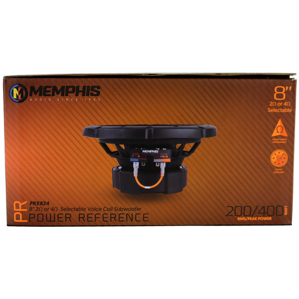 Memphis Audio PRX824 Power Reference 8" Selectable 2-Ohm / 4-Ohm Subwoofer NEW