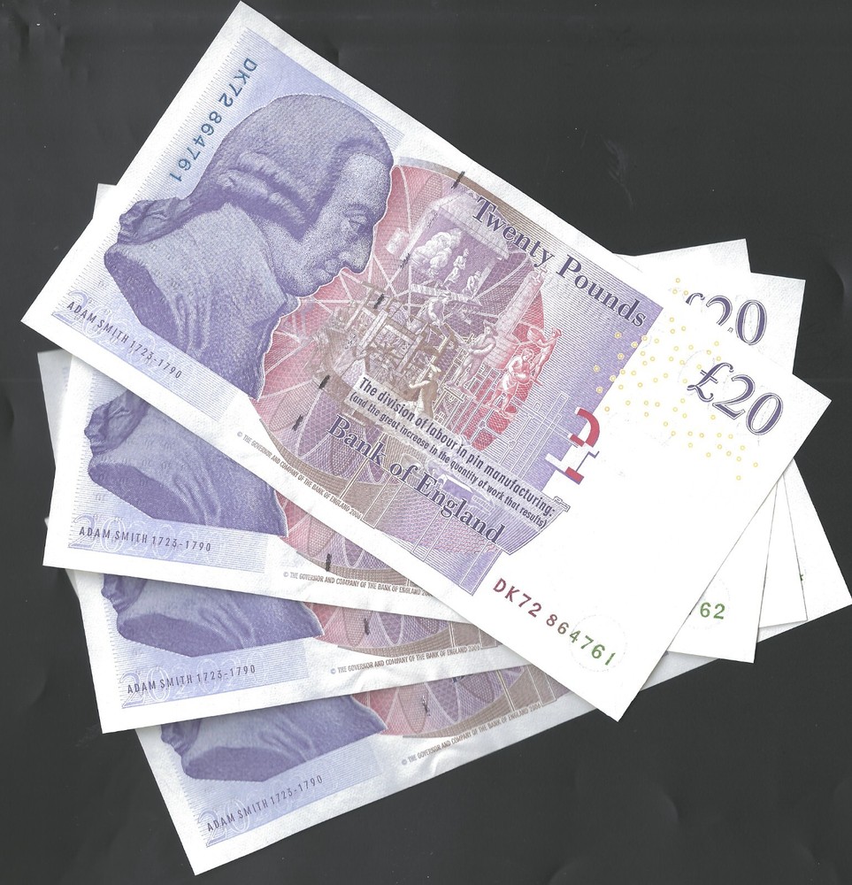 B405 BAILEY 2007 TWENTY POUND £20 BANKNOTE - UNC - SELECT YOUR NOTE