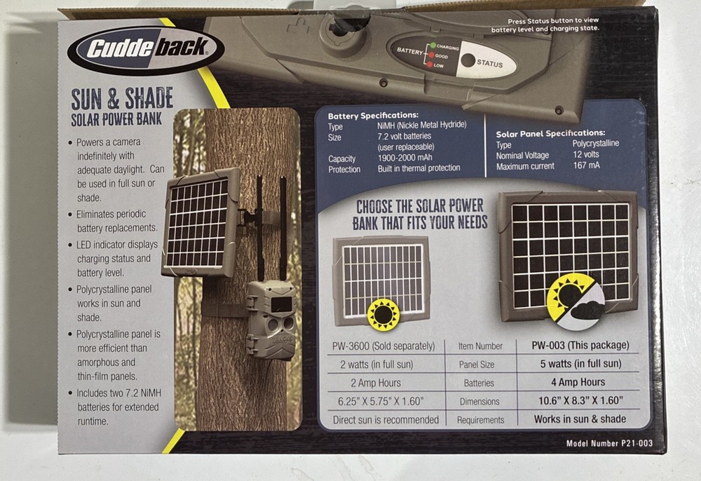 Cuddeback Sun & Shade Solar Power Bank