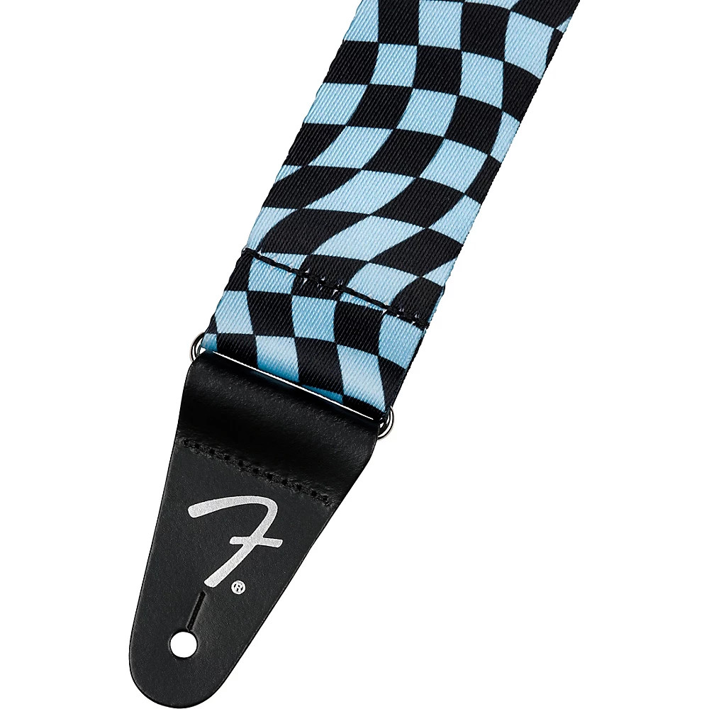 Fender Wavy Checkerboard Polyester Guitar Strap Blue