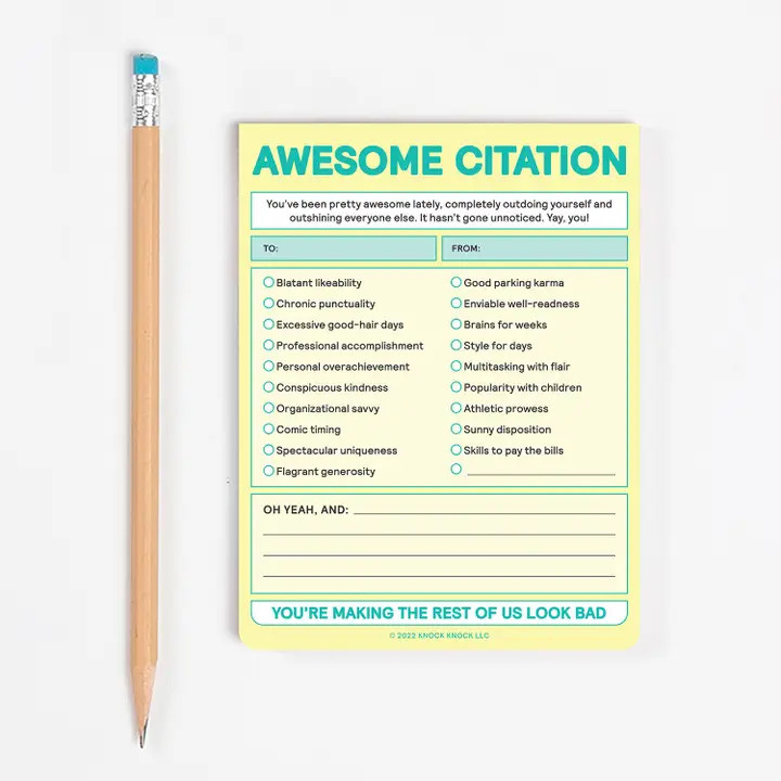 Knock Knock Awesome Citation Nifty Notepad