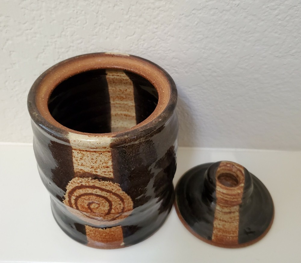 Vintage Hand Thrown Studio Potter Jar with Lid