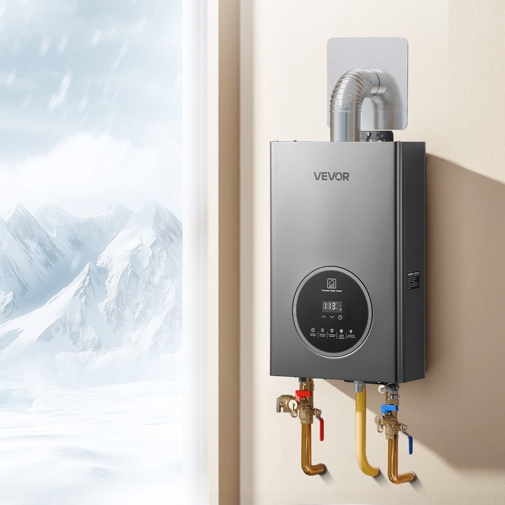 VEVOR Gas Tankless Water Heater 4.3Gal 100000 BTU Smart Temp Control LED