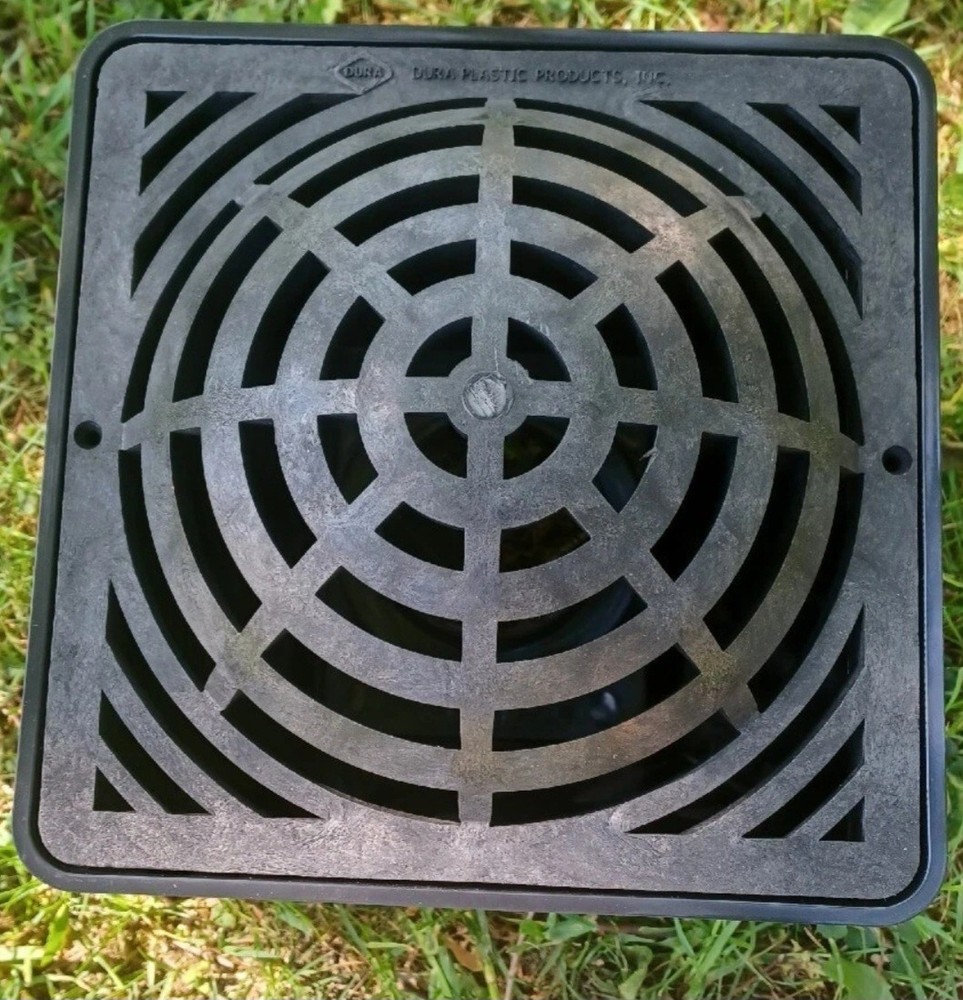 DURA 9" Atrium Grate - Black, 094-A. Universal, Replace NDS. Heavy Duty Quality