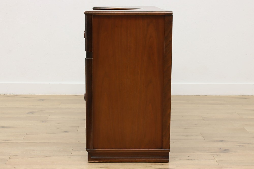Art Deco Vintage Waterfall Buffet Sideboard Server, Globe #52199