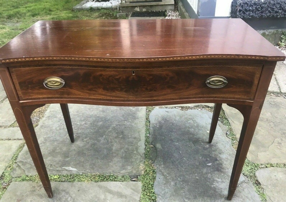 VINTAGE ANTIQUE INLAY MAHOGANY SIDEBOARD SERVER