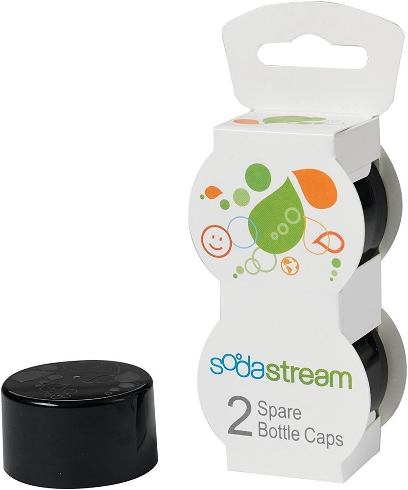SodaStream Bottle Caps, Black, 2-Pack Black